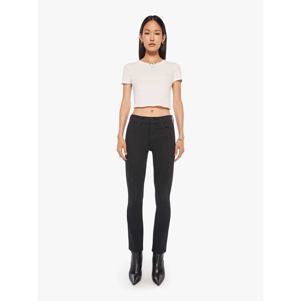 Mother The Mid Rise Dazzler Ankle Not Guilty Black Jeans 26